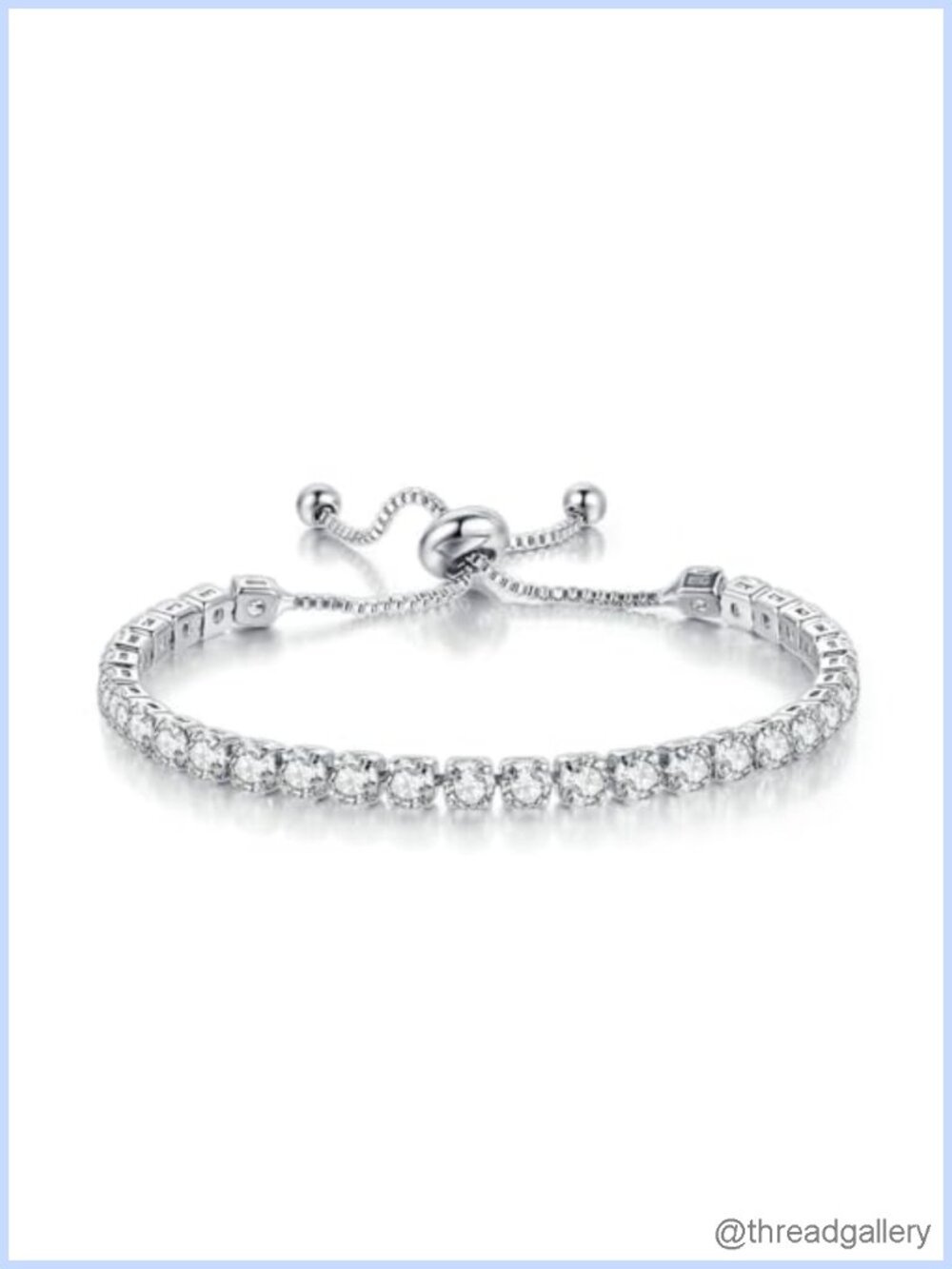 Gold Plated Tennis Bracelet Cubic Zirconia Adjustable Slider Clasp